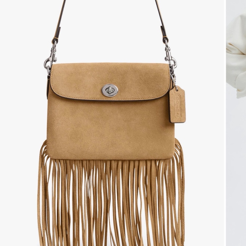 Coach Tan Crossbody Bag with Fringe